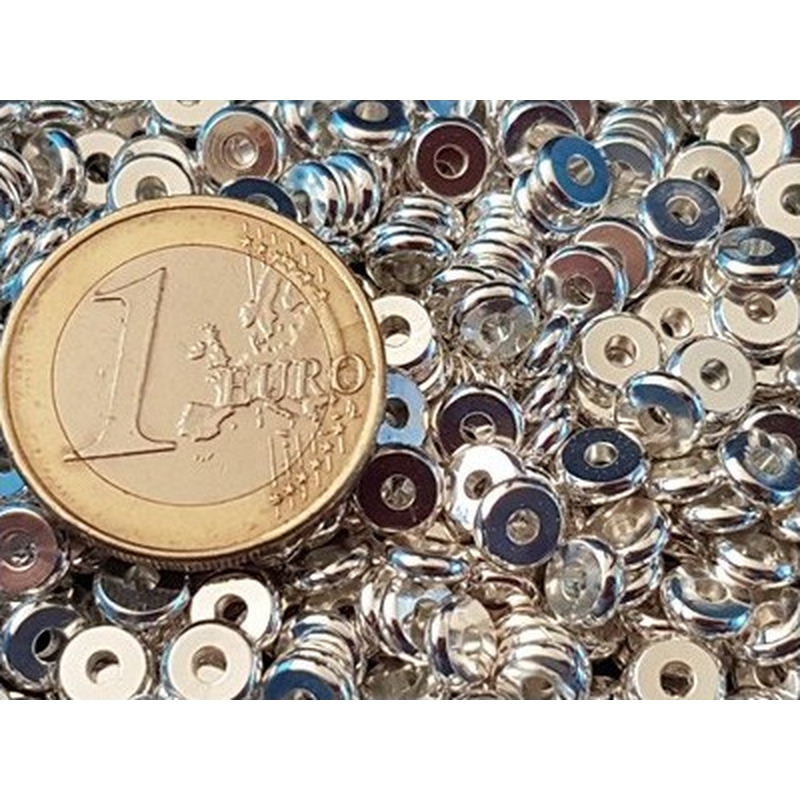 Zwischenteil, Scheibe 6x1.5mm, Metall silberfarben