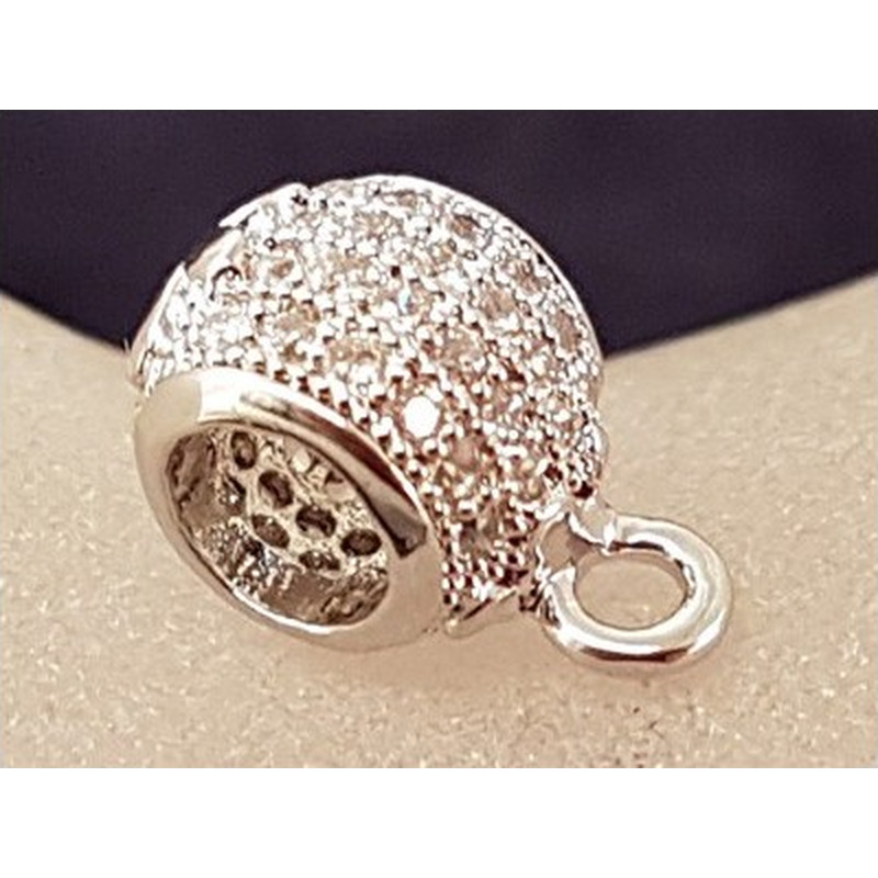 Doppelring 8x4mm, Messing silberfarben, Strass