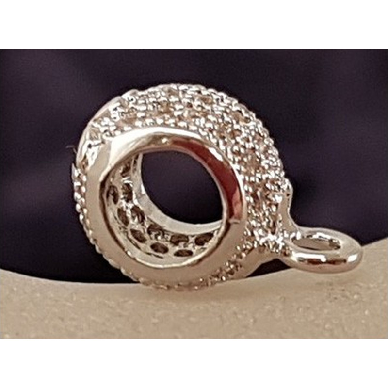 Doppelring 8x4mm, Messing silberfarben, Strass