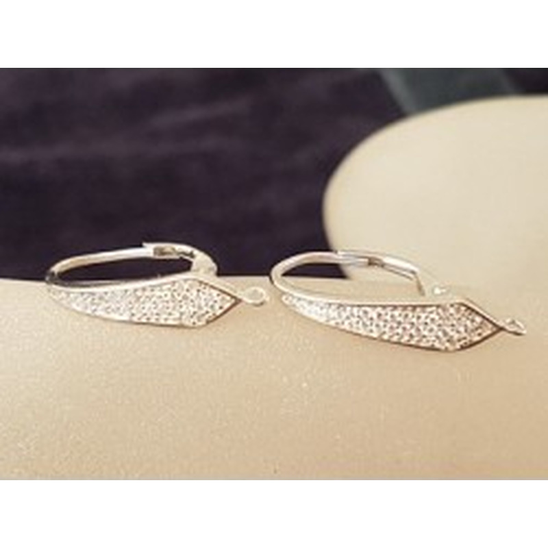 2 Stk. Brisur 12x23mm, 925 Silber rhodiniert, Strass 2