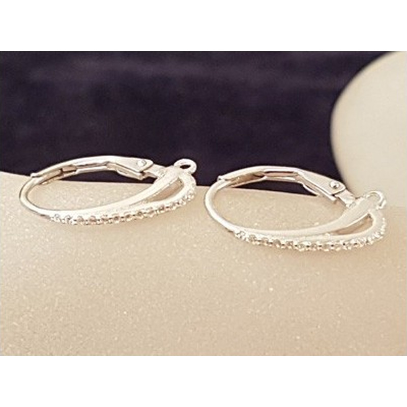2 Stk. Brisur 12x17mm, 925 Silber rhodiniert, Strass