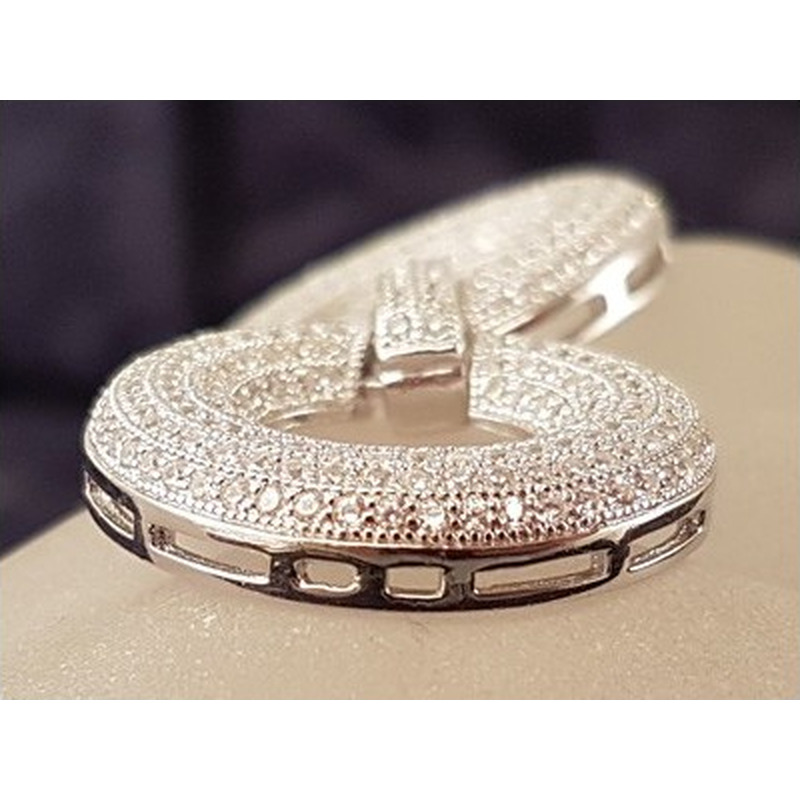 Schliesse 24x50mm, 925 Silber rhodiniert, Strass