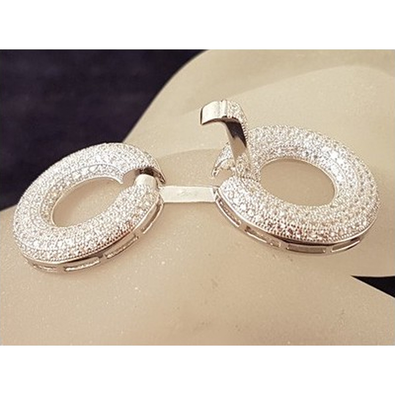 Schliesse 24x50mm, 925 Silber rhodiniert, Strass