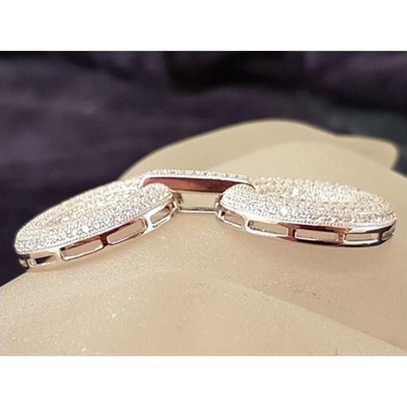 Schliesse 24x50mm, 925 Silber rhodiniert, Strass