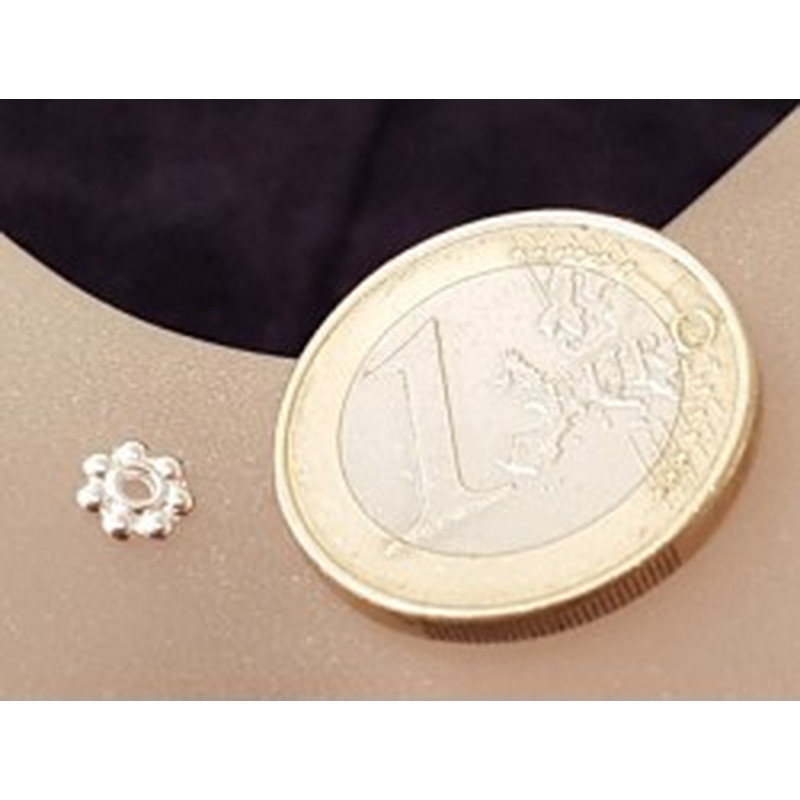 Zwischenteil, Blume 5.5x1mm, Metall versilbert 2