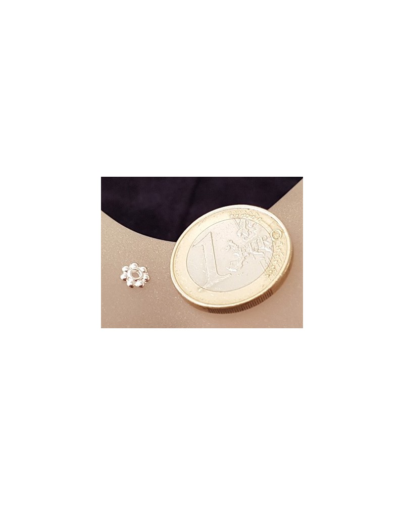 Zwischenteil, Blume 5.5x1mm, Metall versilbert