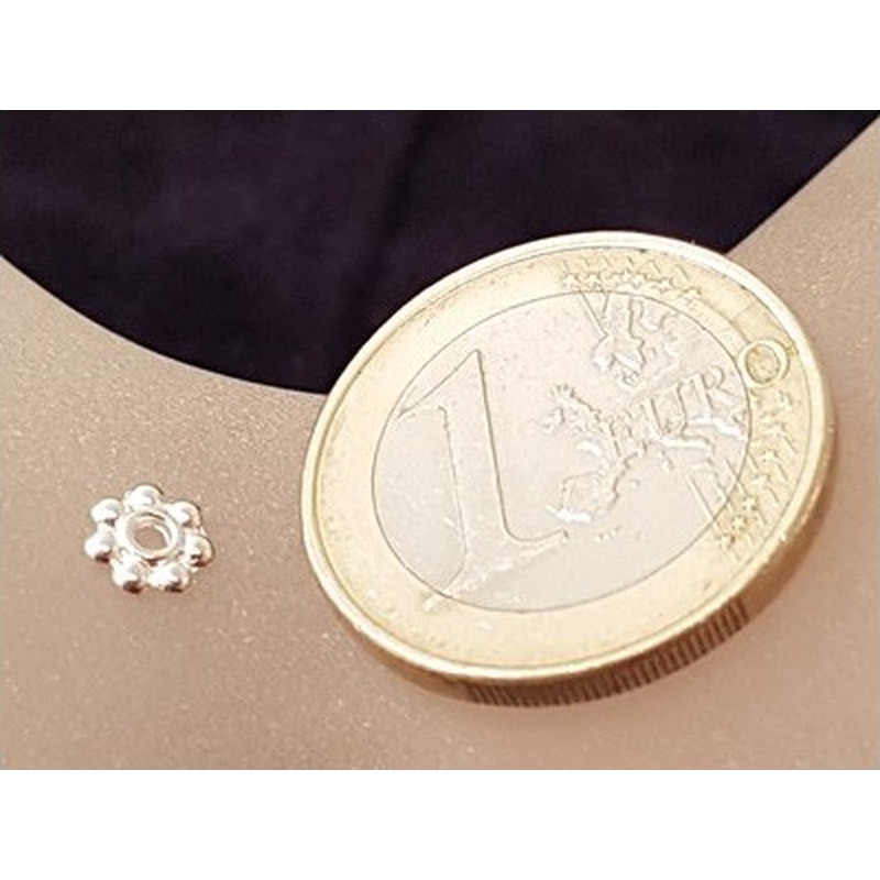 Zwischenteil, Blume 5.5x1mm, Metall versilbert
