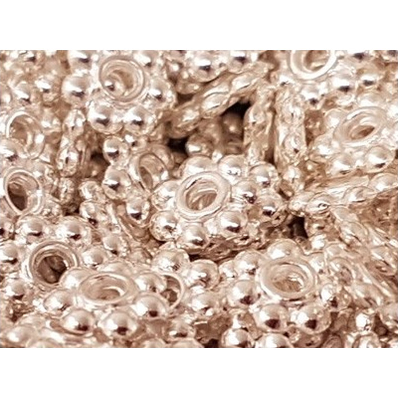 Zwischenteil, Blume 5.5x1mm, Metall versilbert