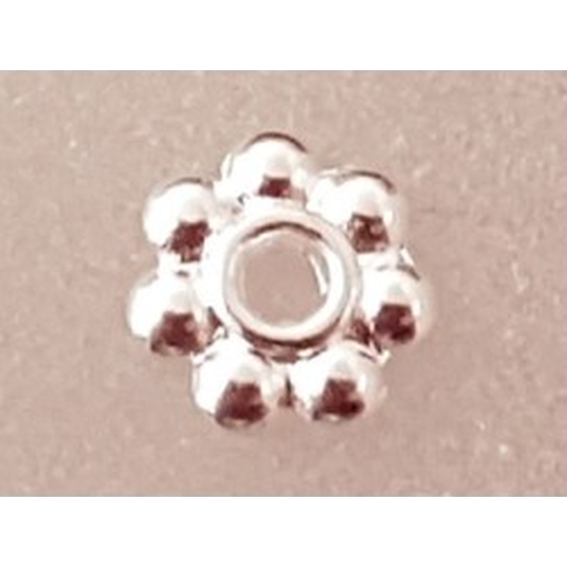 Zwischenteil, Blume 5.5x1mm, Metall versilbert