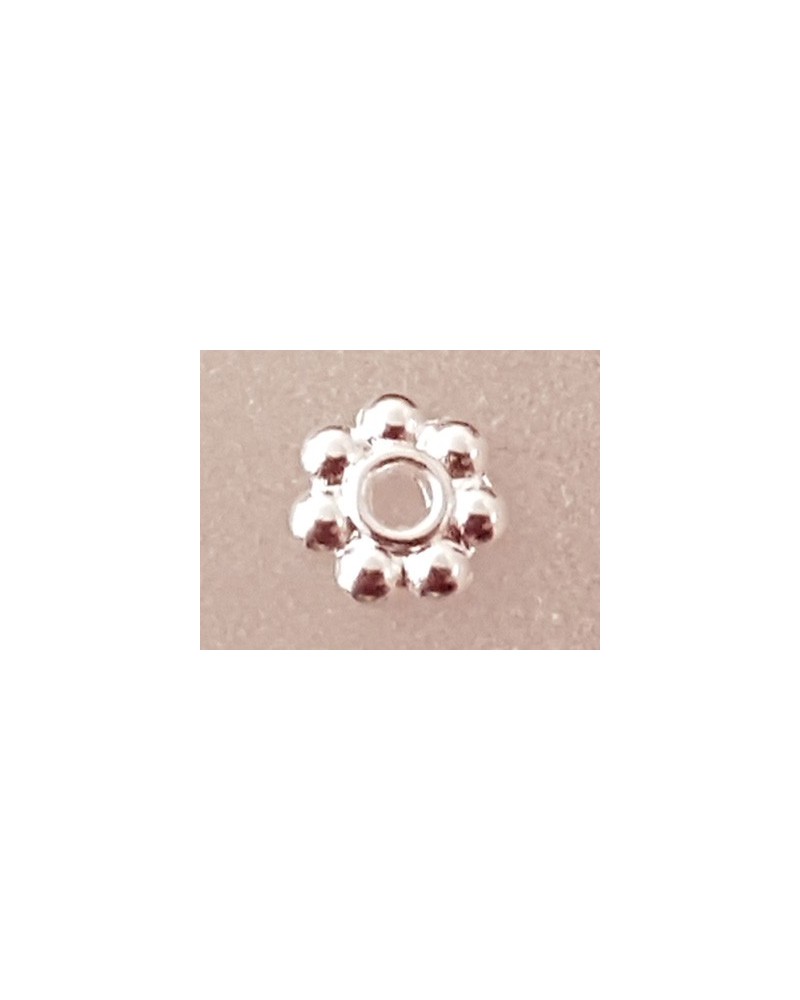Zwischenteil, Blume 5.5x1mm, Metall versilbert