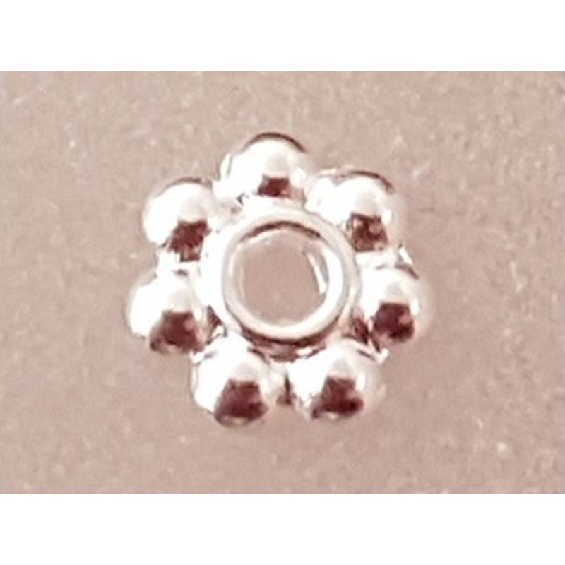 Zwischenteil, Blume 5.5x1mm, Metall versilbert