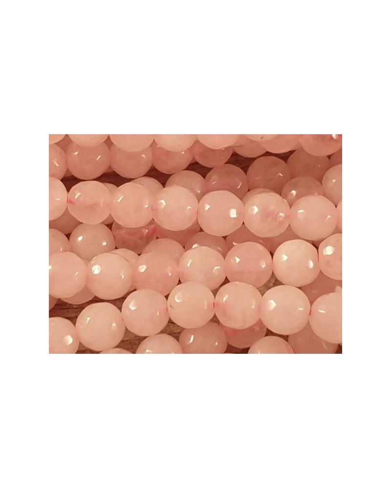 Rosenquarzkette facettiert 6mm