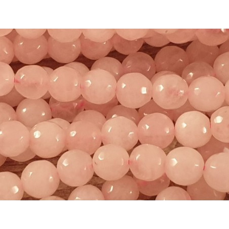Rosenquarzkette facettiert 6mm