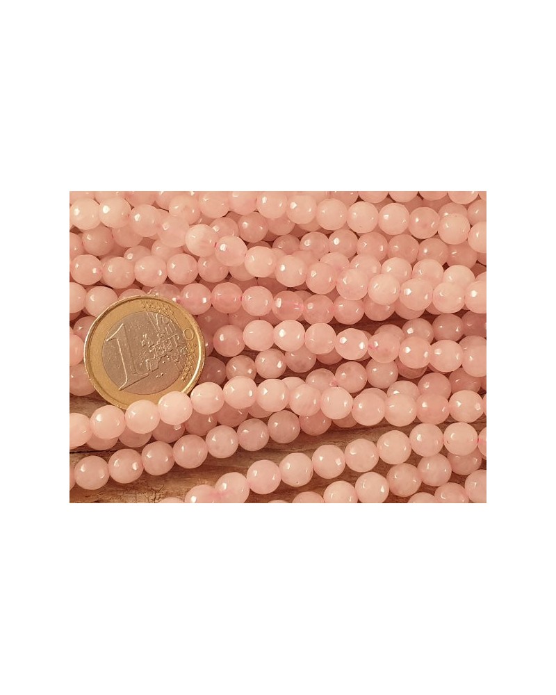 Rosenquarzkette facettiert 6mm