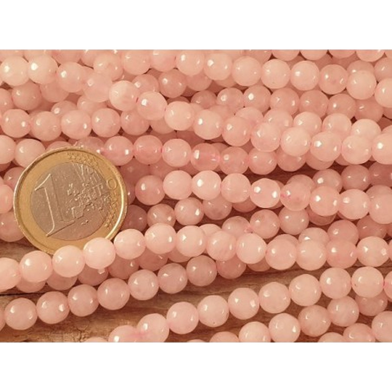 Rosenquarzkette facettiert 6mm