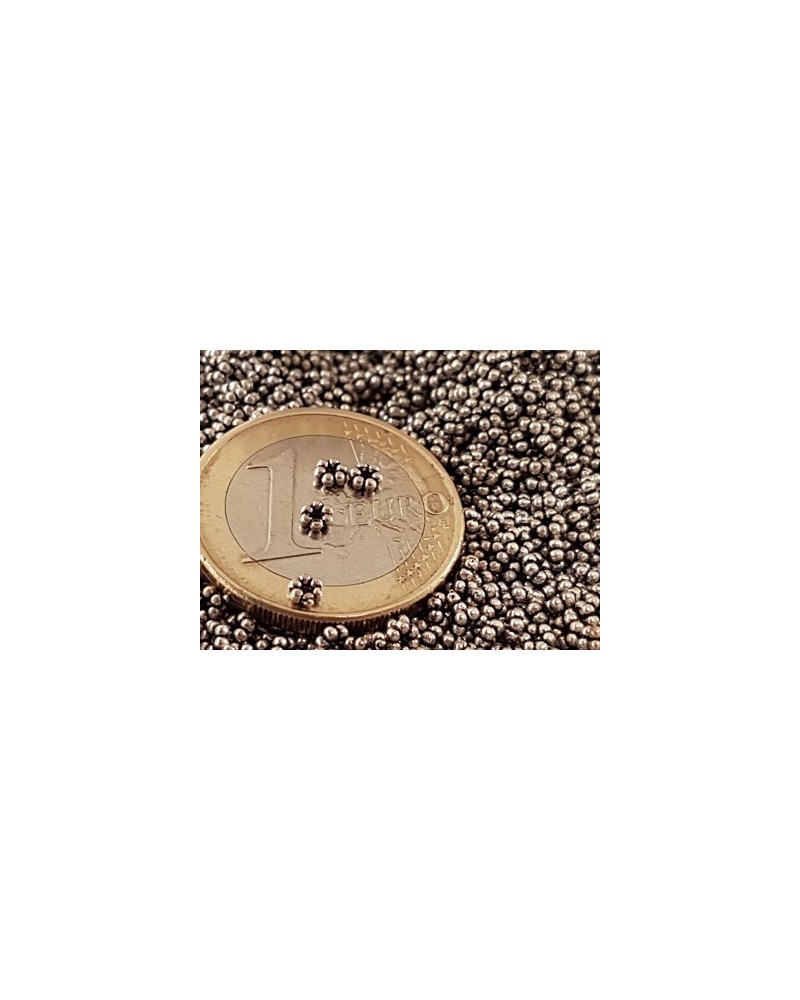 Zwischenteil, Blume 3x1mm, Metall Antik