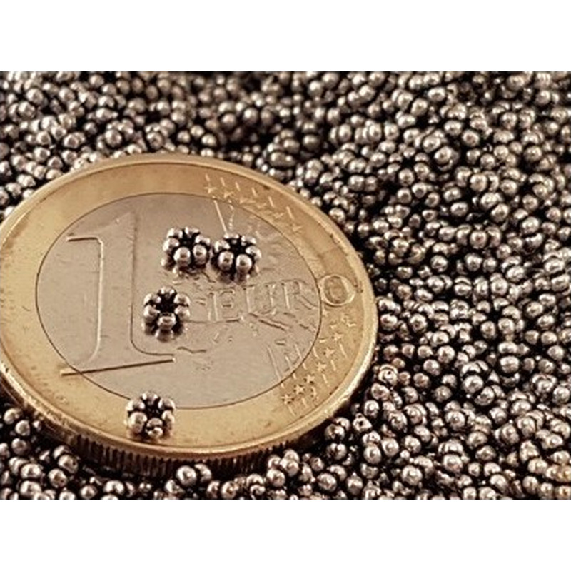 Zwischenteil, Blume 3x1mm, Metall Antik