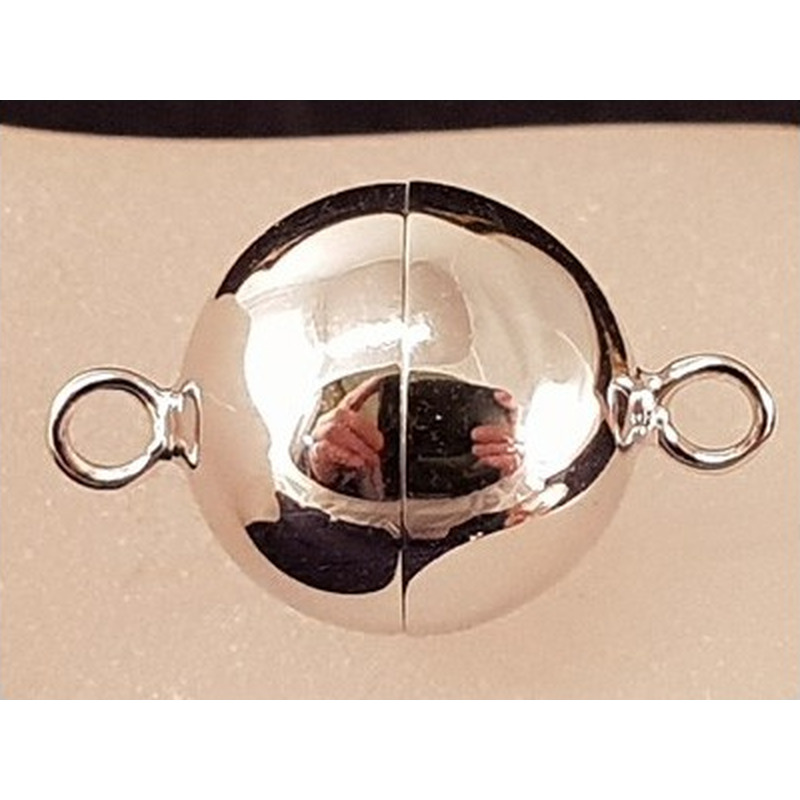 Magnetschliesse 10mm, 925 Silber rhodiniert, geschlossen