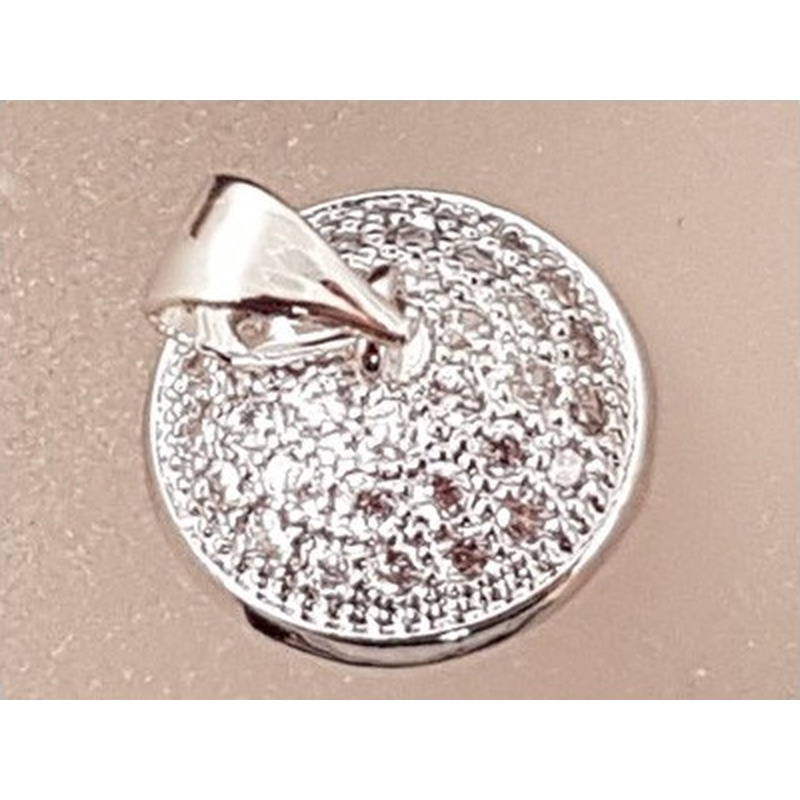 Perlenkappe 12mm, Messing silberfarben, Strass