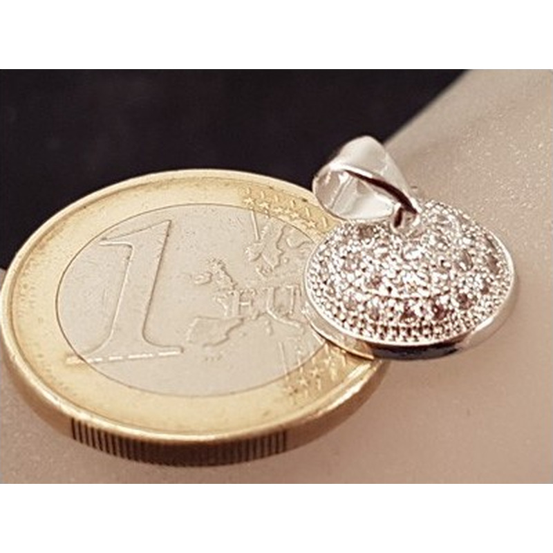 Perlenkappe 12mm, Messing silberfarben, Strass