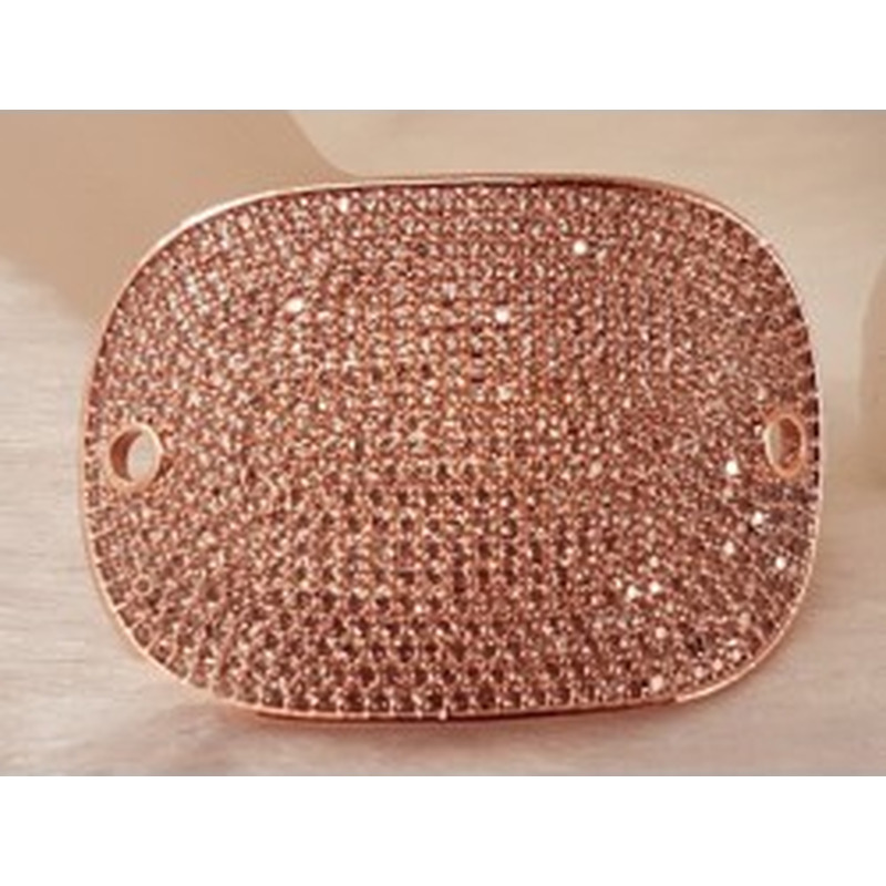 Zwischenteil-Link Strass 40x27mm, Messing rosegold