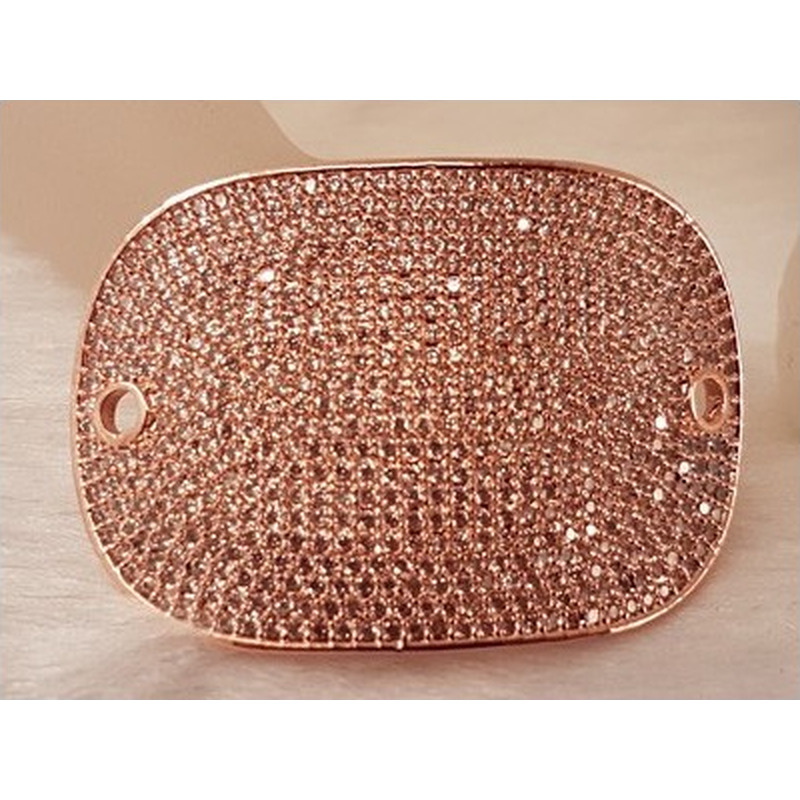 Zwischenteil-Link Strass 40x27mm, Messing rosegold
