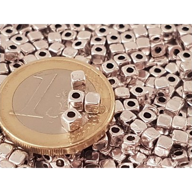 Zwischenteil, Quader 3x3mm, Metall Tibet Style