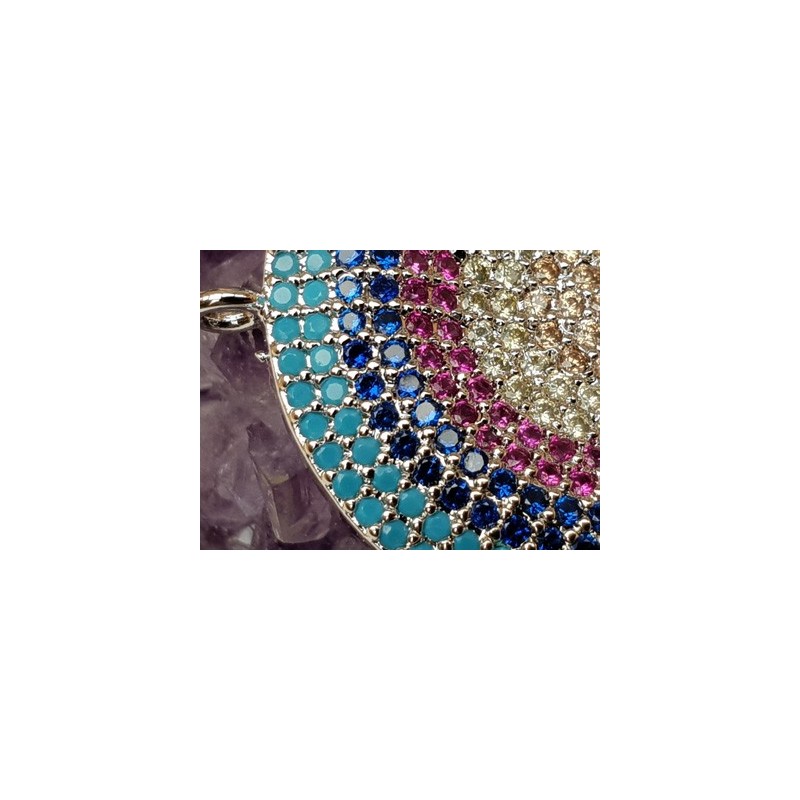 Zwischenteil-Link Strass 28mm, Messing silberfarben