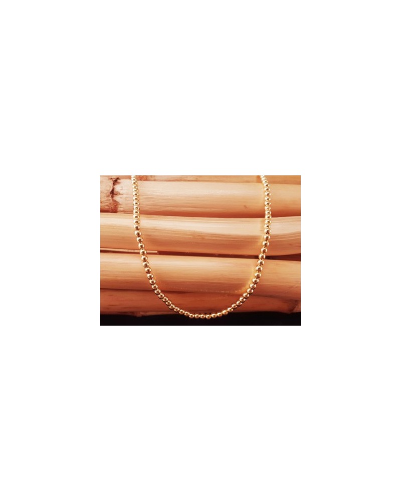 Blutsteinkette Gold (Hämatit) 3mm