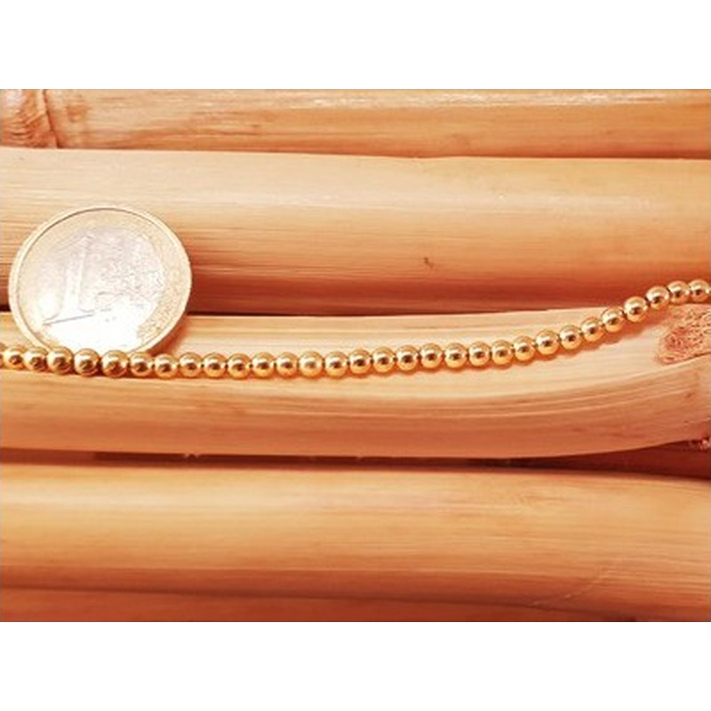 Blutsteinkette Gold (Hämatit) 3mm