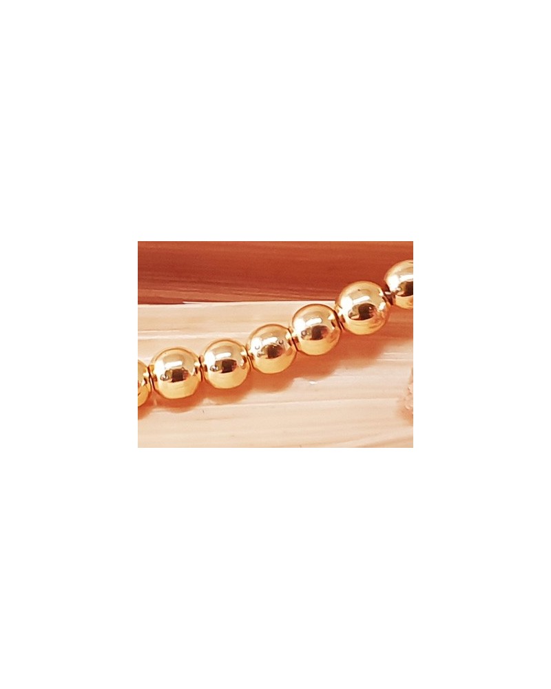 Blutsteinkette Gold (Hämatit) 3mm