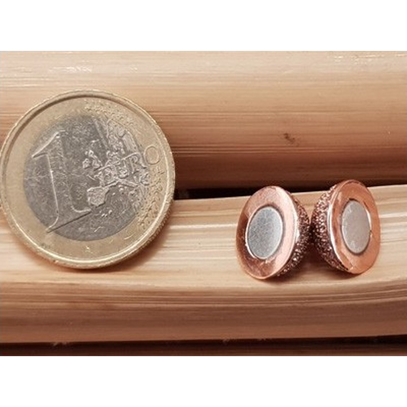Magnetschliesse 12mm rosegoldfarben, Strass, geklebt