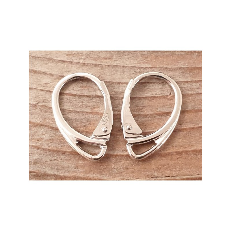 2 Stk. Brisur 18mm, 925 Silber rhodiniert