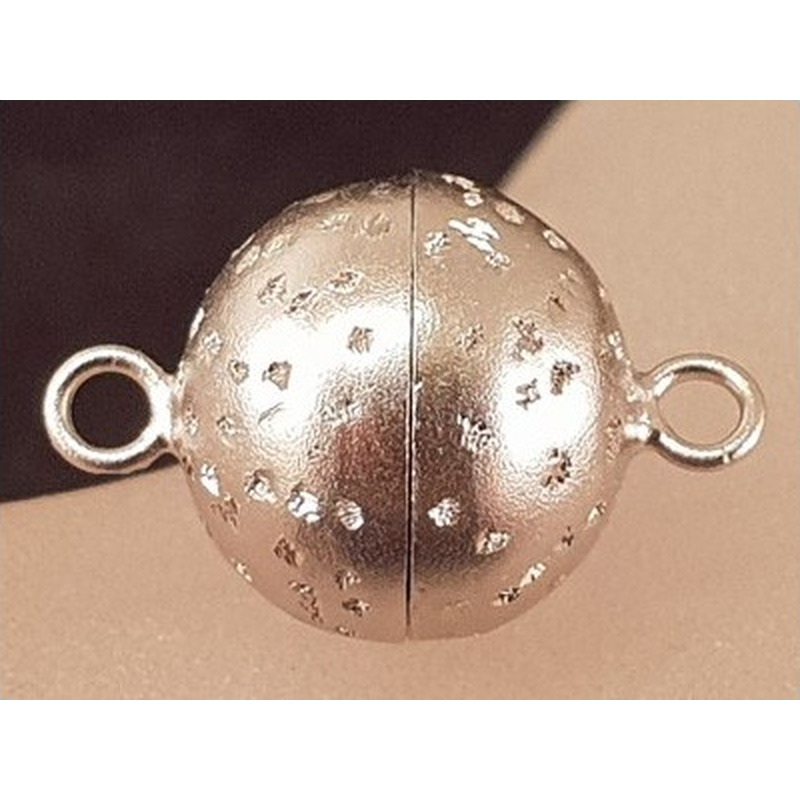 Magnetschliesse 8mm Stardust, 925 Silber rhodiniert, geschlossen