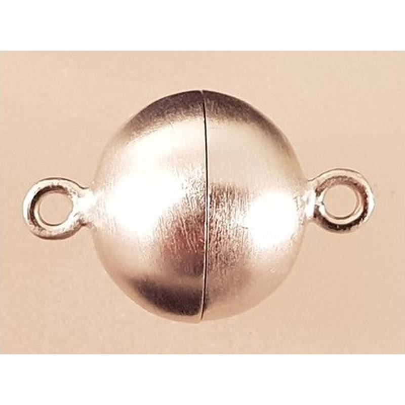Magnetschliesse 14mm satiniert, 925 Silber rhodiniert, geschlossen