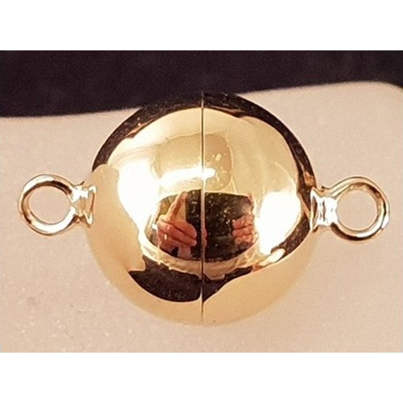 Magnetschliesse 12mm, 925 Silber vergoldet, geschlossen
