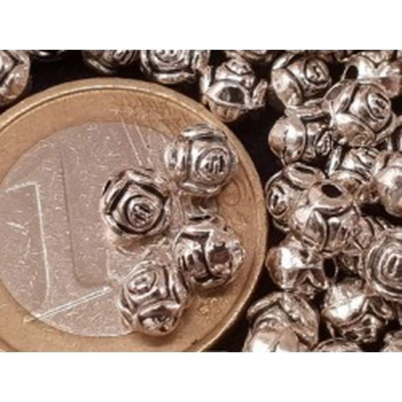 Zwischenteil, Rose 5mm, Metall Tibet Style 2