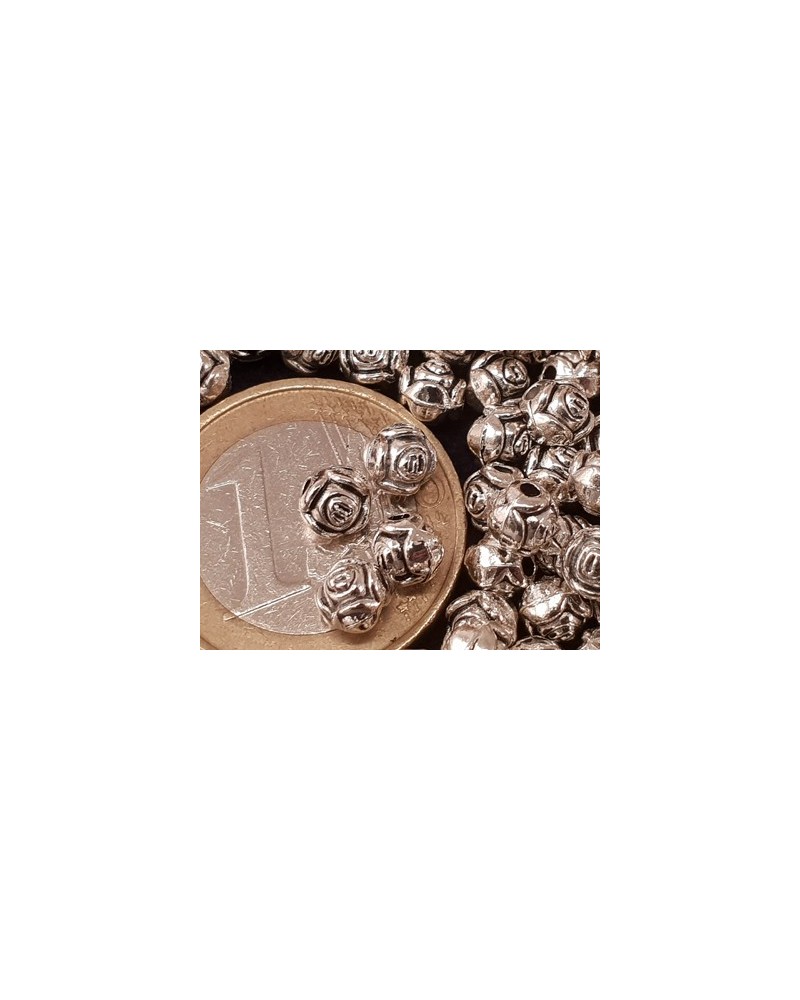 Zwischenteil, Rose 5mm, Metall Tibet Style