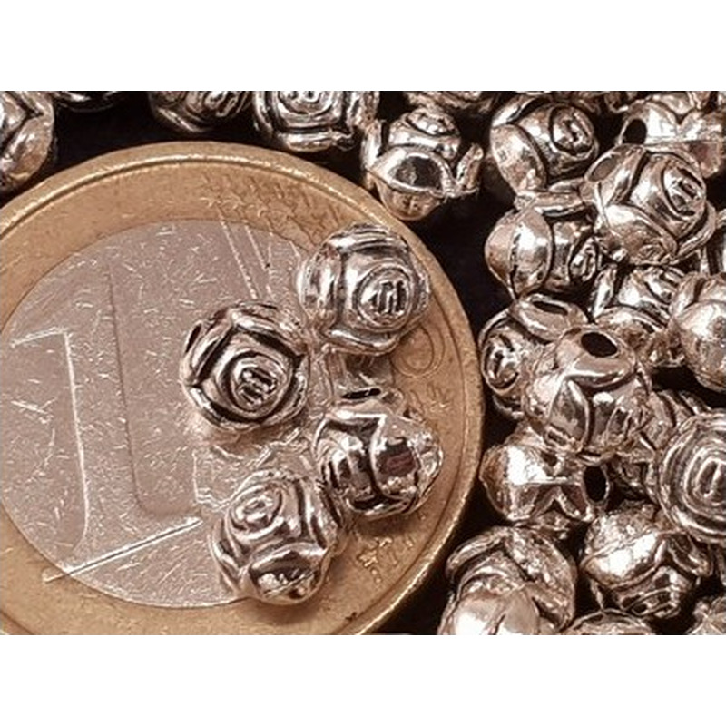 Zwischenteil, Rose 5mm, Metall Tibet Style