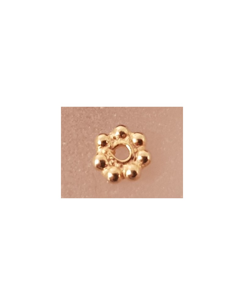 Zwischenteil, Blume 5x1.5mm, Metall vergoldet