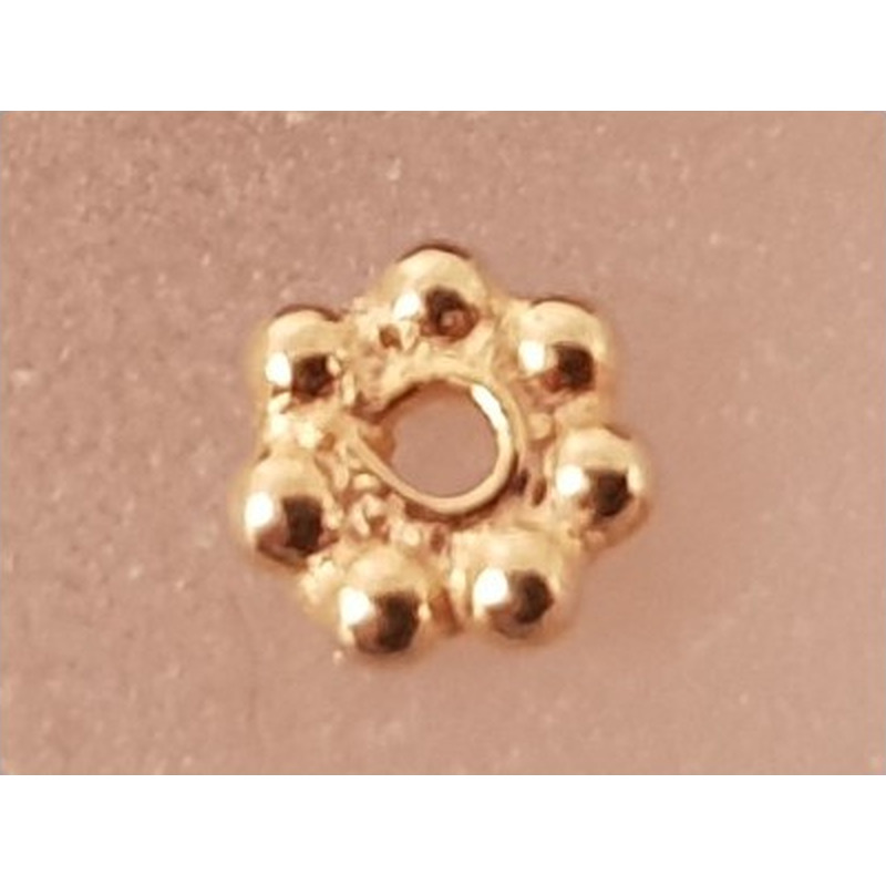 Zwischenteil, Blume 5x1.5mm, Metall vergoldet