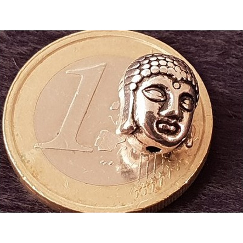 Zwischenteil Buddhakopf, Metall Antik