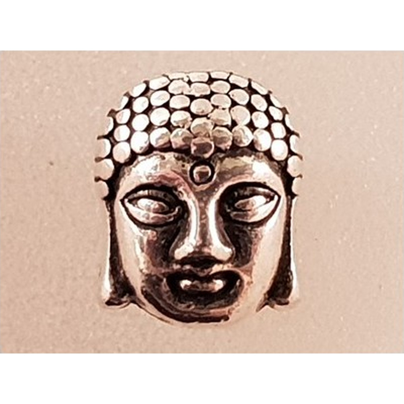 Zwischenteil Buddhakopf, Metall Antik