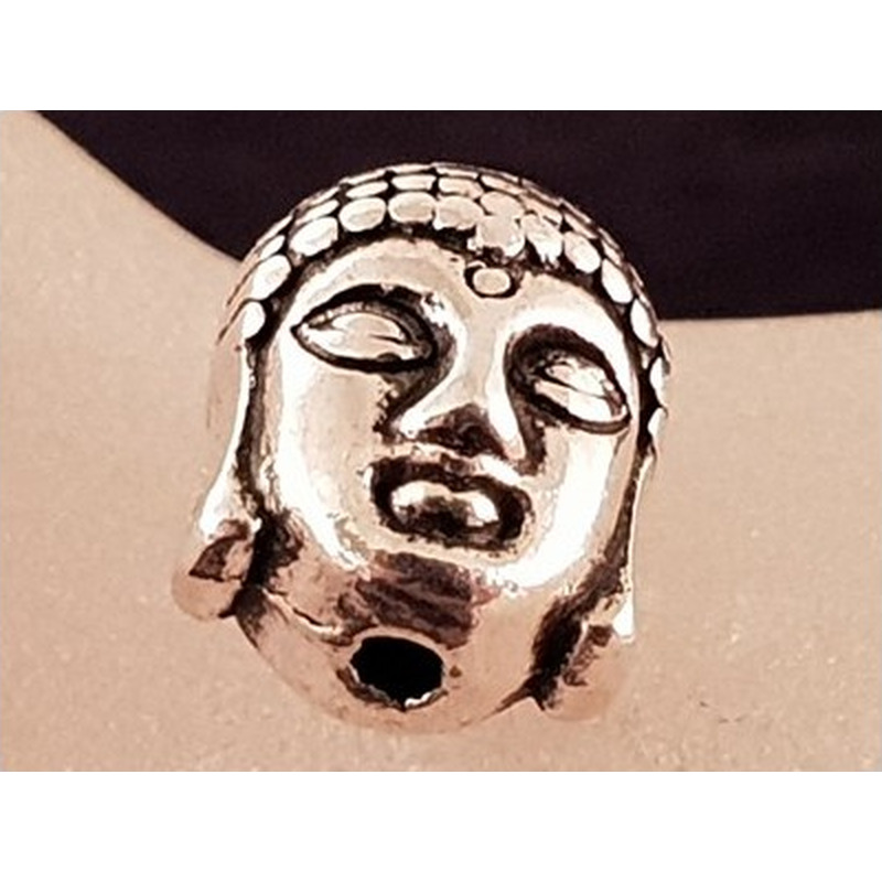 Zwischenteil Buddhakopf, Metall Antik