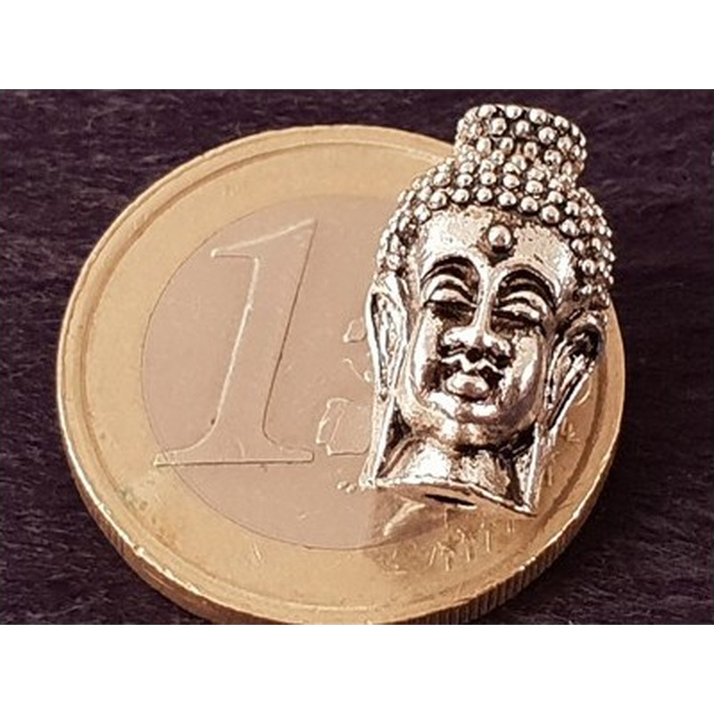 Zwischenteil Buddhakopf, Metall Antik
