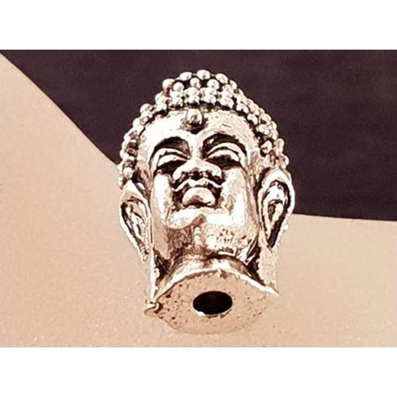 Zwischenteil Buddhakopf, Metall Antik