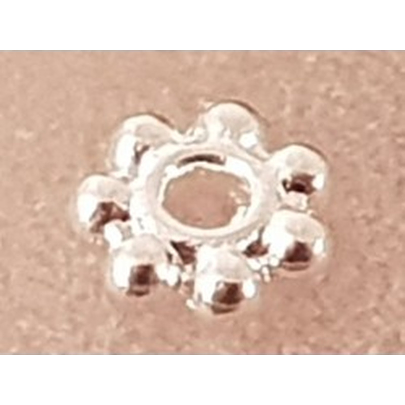 Zwischenteil, Blume 4.5x1.5mm, Metall versilbert