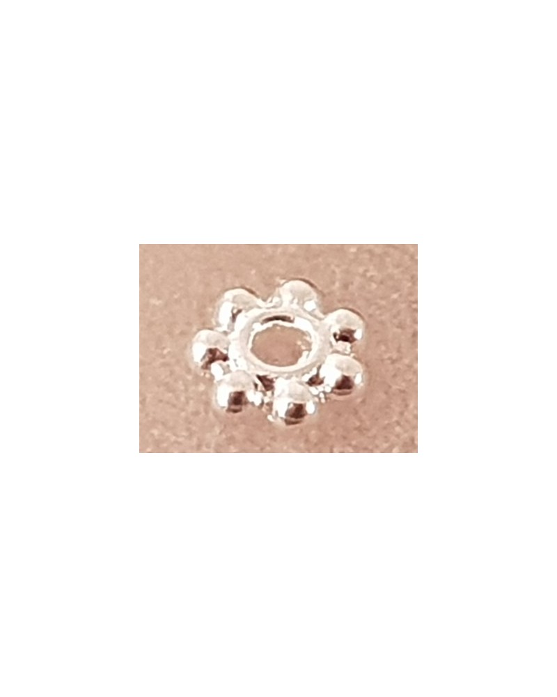 Zwischenteil, Blume 4.5x1.5mm, Metall versilbert