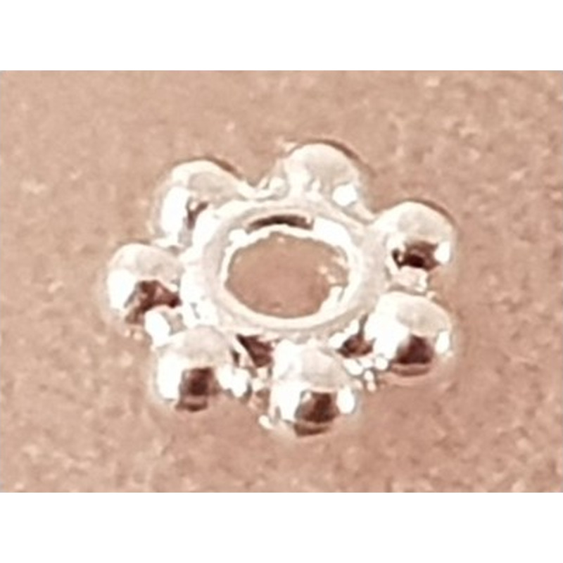 Zwischenteil, Blume 4.5x1.5mm, Metall versilbert