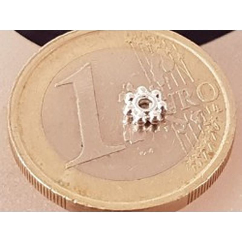 Zwischenteil, Blume 4.5x1.5mm, Metall versilbert 2